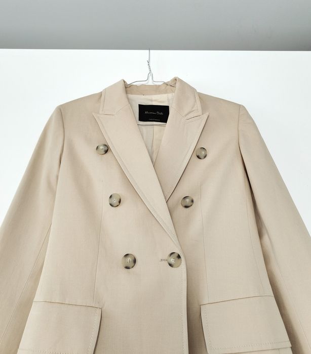 Marynarka Massimo dutti 36 S beżowa lniana bawełniana