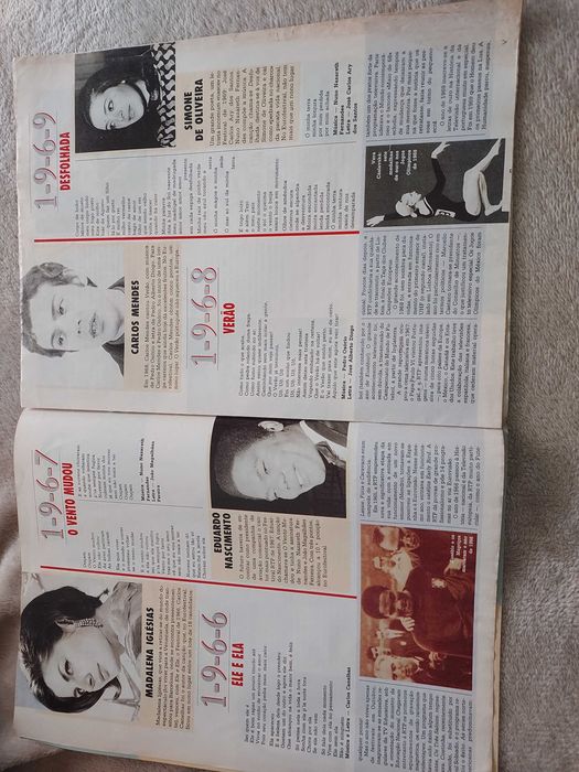 Revista TV guia com as  letras di festival da canção 1964 a 1989