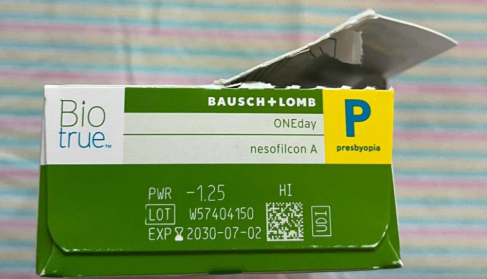 Soczewki Biotrue jednodniowe progresywne (Presbyopia) -1,25 HI
