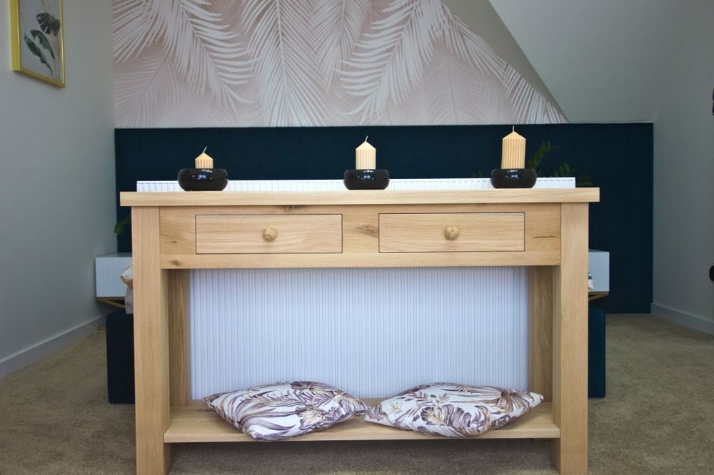 Konsola wolnostojąca z litego  drewna dębowego