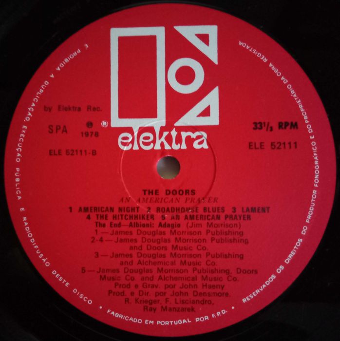 Doors	- - - - -	An American Prayer	- - - - -	LP