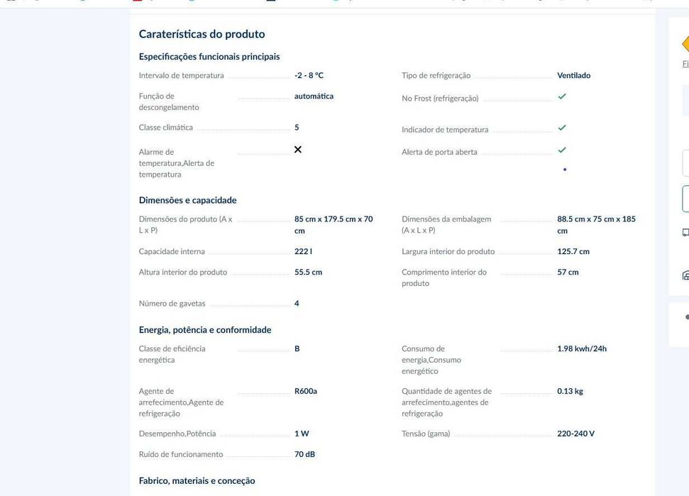 Bancada Frigorífica 4 gavetas ,1 porta