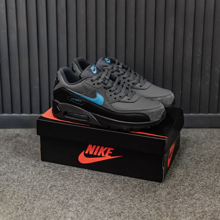 Кросівки Nike Air Max 90 Black/Grey/Blue premium