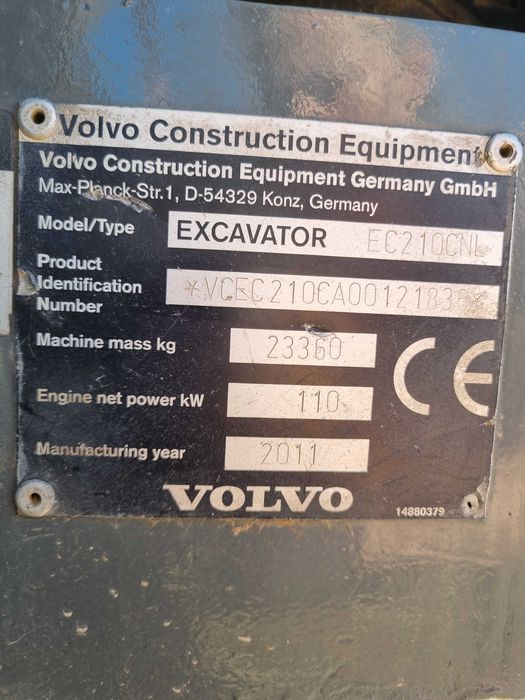 Koparka Volvo EC 210 C gąsienica 8000mtg