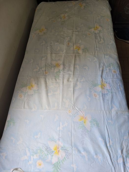 Conjunto lençol de flanela de berço, fotos em cama 190x90