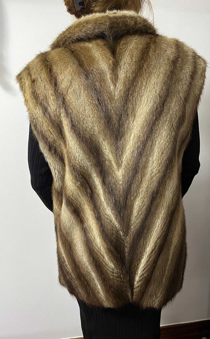 Colete de pele de Vison verdadeira