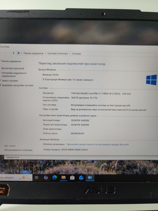 Ноутбук asus fx506hm/rtx/i5 11400h/16 гб/SSD 512/full HD IPS 144 гц