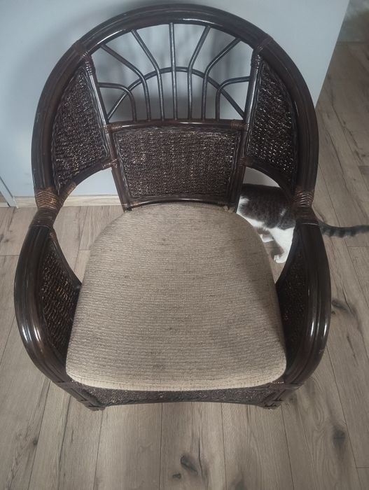 Zestaw ogrodowy stolik, 2 krzesła, sofa