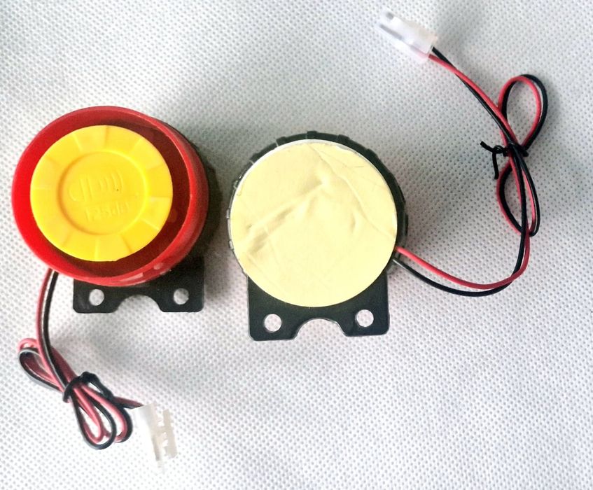 Brzęczek alarmowy 12V, syrena alarmowa z przewodem 125db