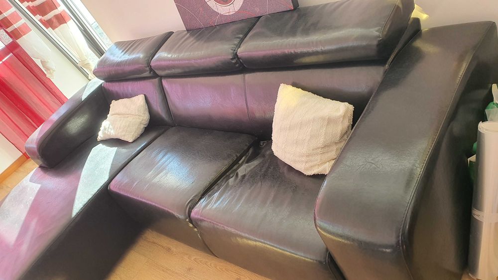Sofa em L de em pele