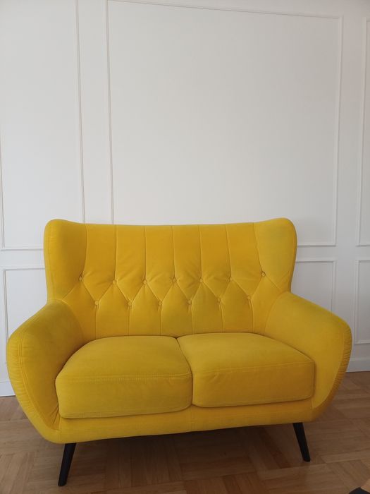 Kanapa Sofa  miodowa glamour