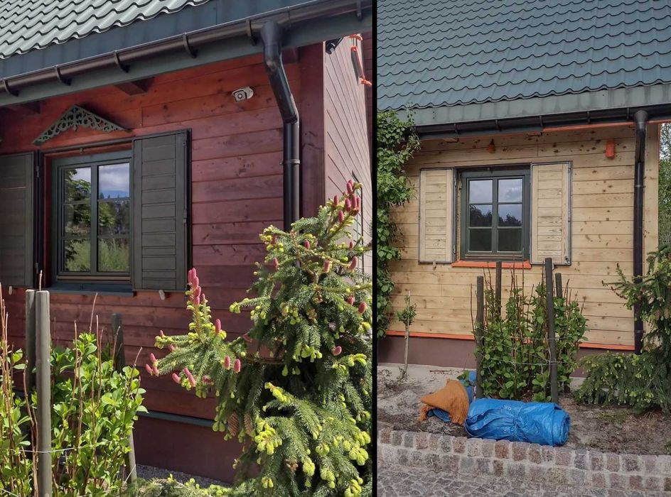 Piaskowanie malowanie domów z drewna, elewacji z cegieł, Sodowanie