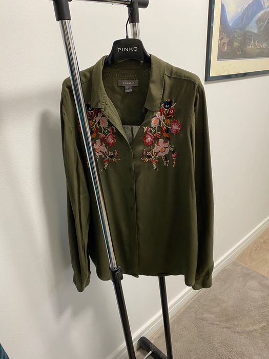 Haftowana oliwkowa koszula Primark 42 XL