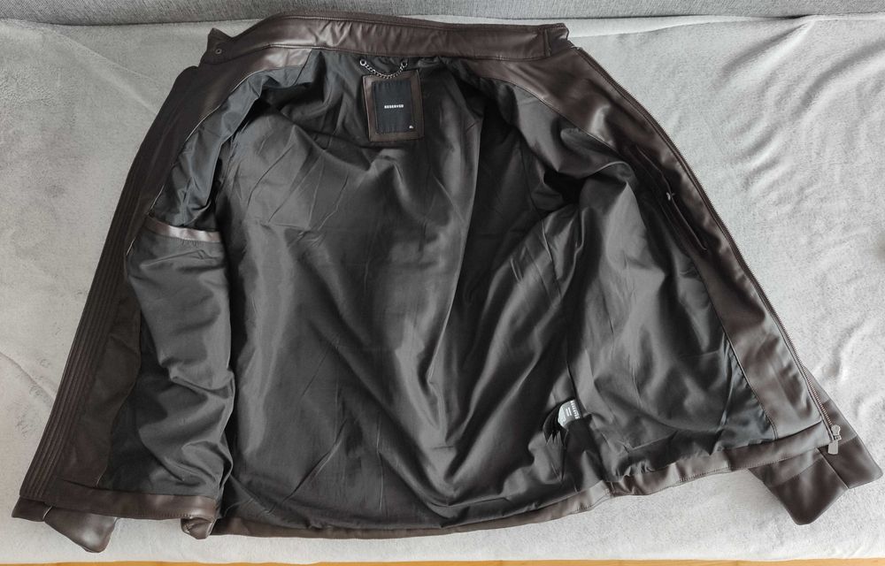 Pikowana kurtka biker ze sztucznej skóry - Reserved