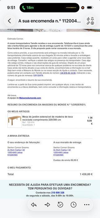 Mesa de jardim extensível de madeira de teca con 8 cadeiras - Maison du monde
