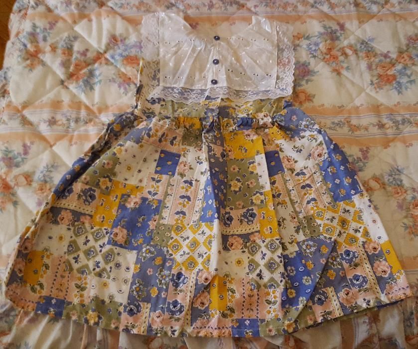 vestido para menina de 4 anos - cerimonia - azul / rosa / laranja