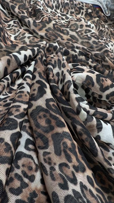 Італійська тканина сітка, леопардова, 14м