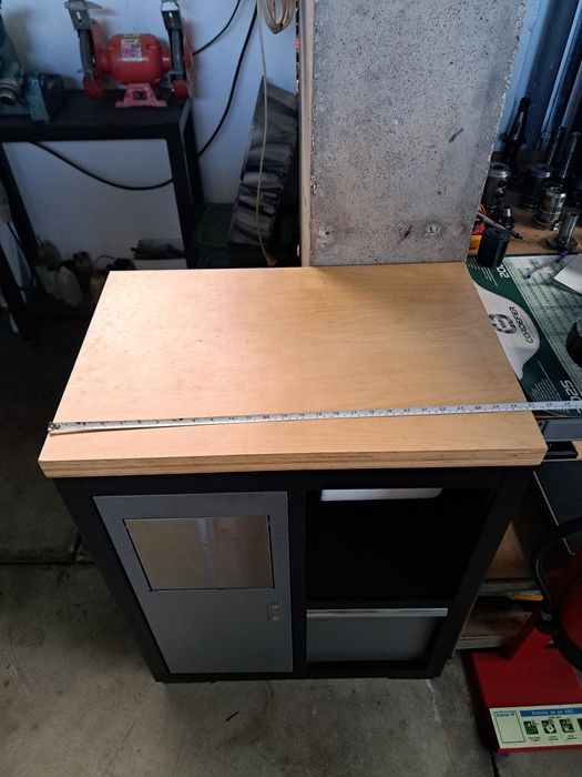 Módulo lixeira com tampo de madeira