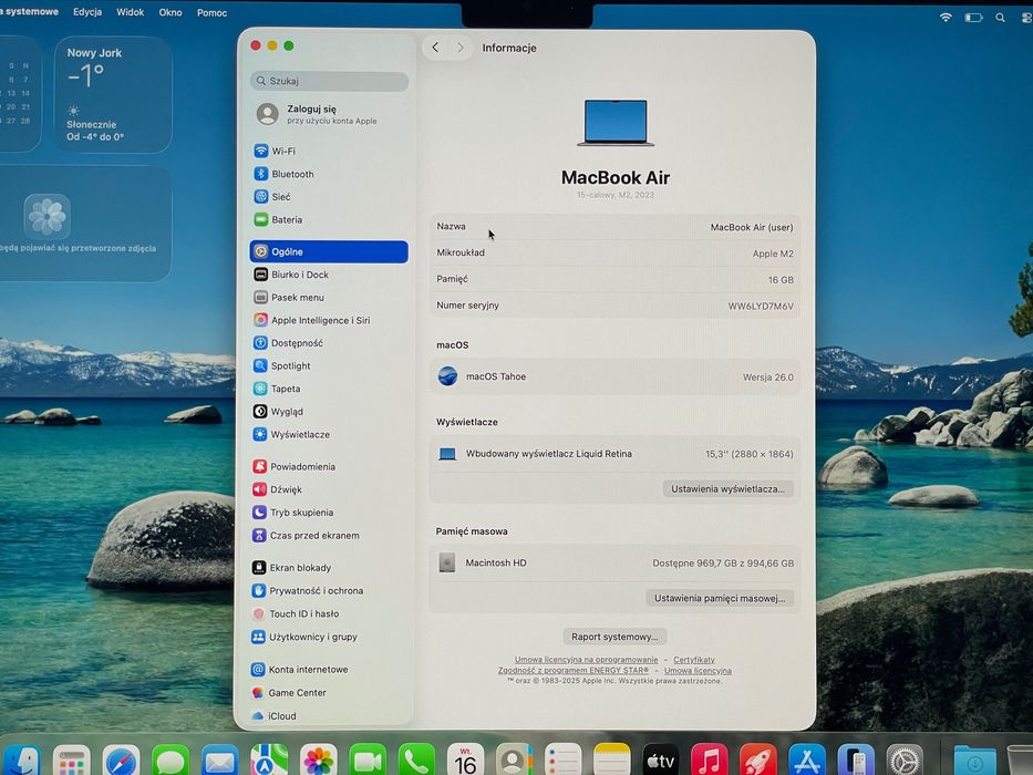 2023 MacBook Air A2941 15" M2 16GB 1000GB
