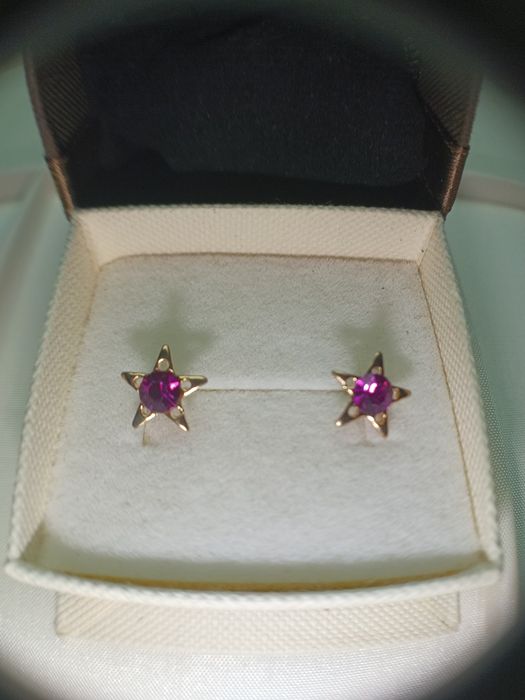 Srebro pozłacane kolczyki sztyfty 925 gwiazdki gwiazdeczki