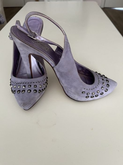 Босоножки женские Замшевые сиреневые