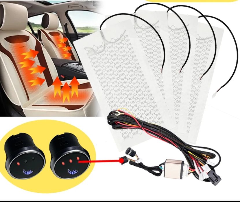 Підігрів сидінь. Гарантія 1 рік. Комплект на два сидіння. Подогрев сид