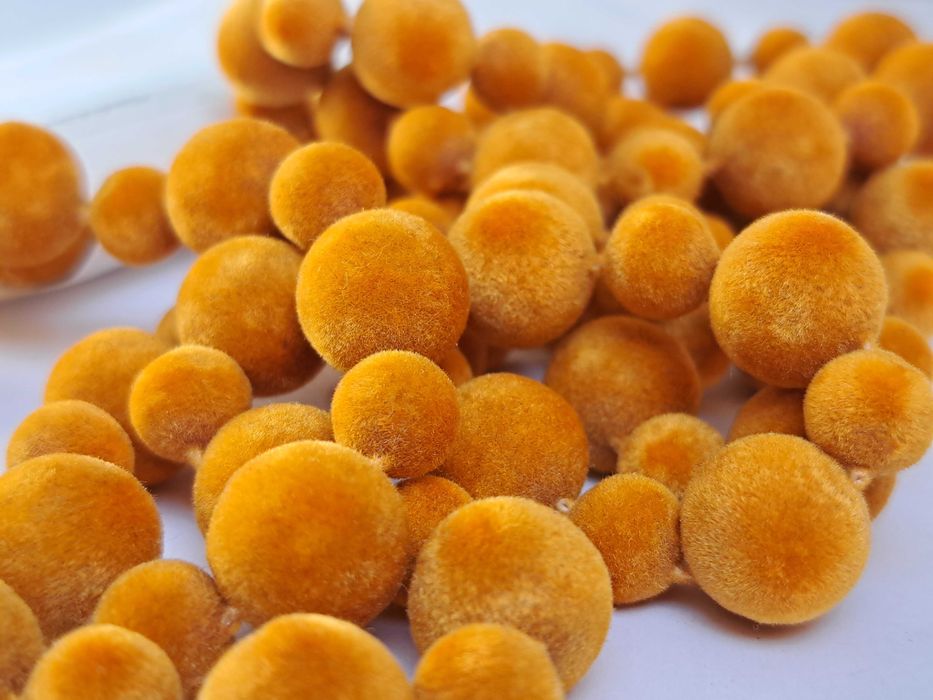 Korale koraliki welurowe pomarańczowe