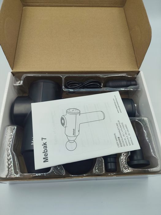 pistolet do masażu masażer mebak 7 2000 mah 5 prędkości 4 głowic mocny