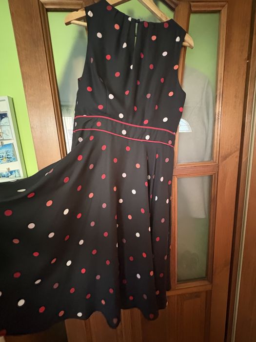 Czarna sukienka w groszki moonson rozm 42 XL