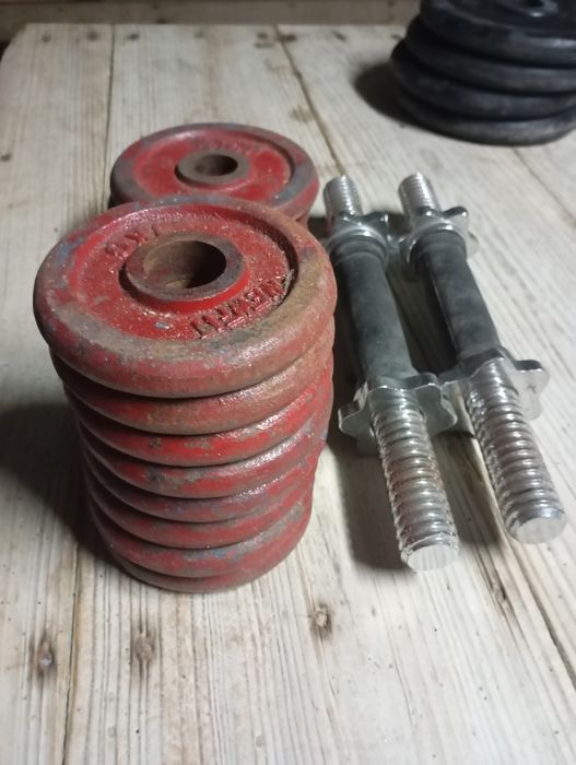 Alteres roscados com 36kg de pesos