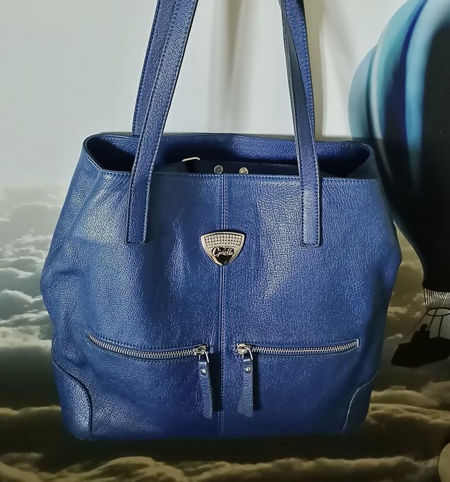 Swarovski Gioiello skórzana torebka shopperka premium lux casual slow
