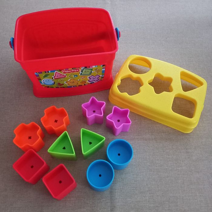 Sorter do klocków, Fisher price, wiaderko, kompletny zestaw