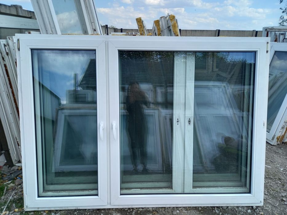 Okna pcv dwuskrzydłowe 203x144 plastikowe DOWÓZ CAŁY KRAJ