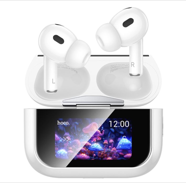 Hoco EW79 Bright ANC — Бездротові навушники з КОЛЬОРОВИМ ТАЧ-СКРИНОМ на кейсі! Bluetooth 5.4 + Шумозаглушення