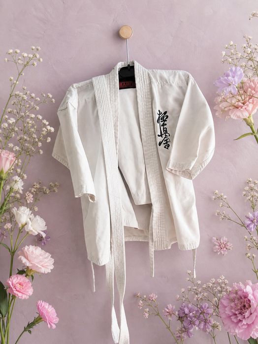Kimono karate rozmiar 130 z białym pasem
