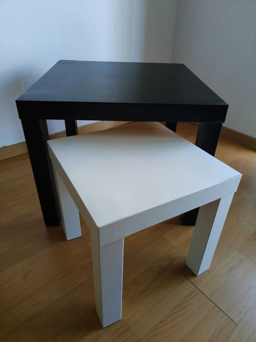 Conjunto de mesas de centro empilháveis (55x55 e 35x35)
