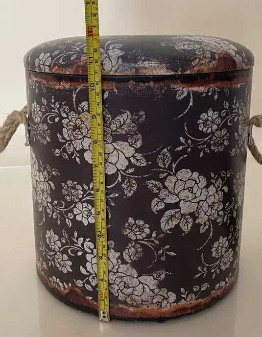 Cesto/Banco com Tampa efeito Rústico