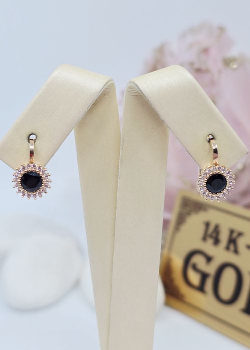 Złote kolczyki angielskie zapięcie próba 585 14k Używane