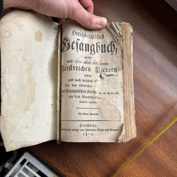 Śpiewnik ewangelicki 1812 rok Hirschberg / Jelenia Góra