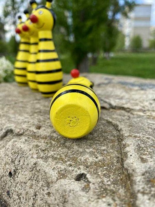 Бджілки сувенірні дерев'яні кеглі матрешки пчелки подарок