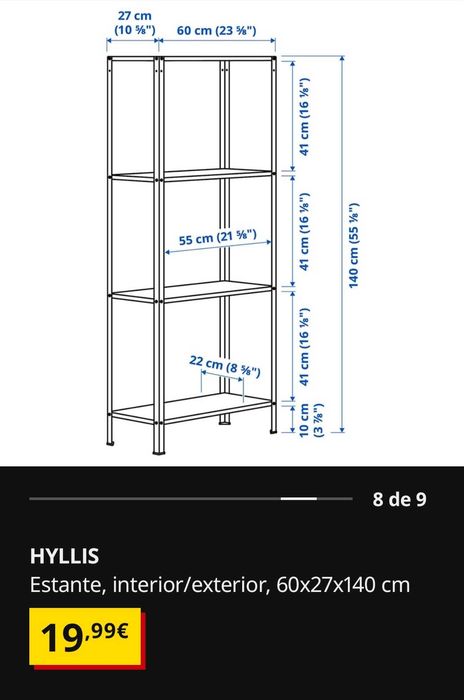 Estante metalica hyllis ikea