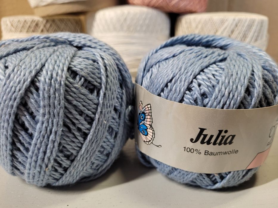 Włóczka bawełniana niebieska 2 motki 100g