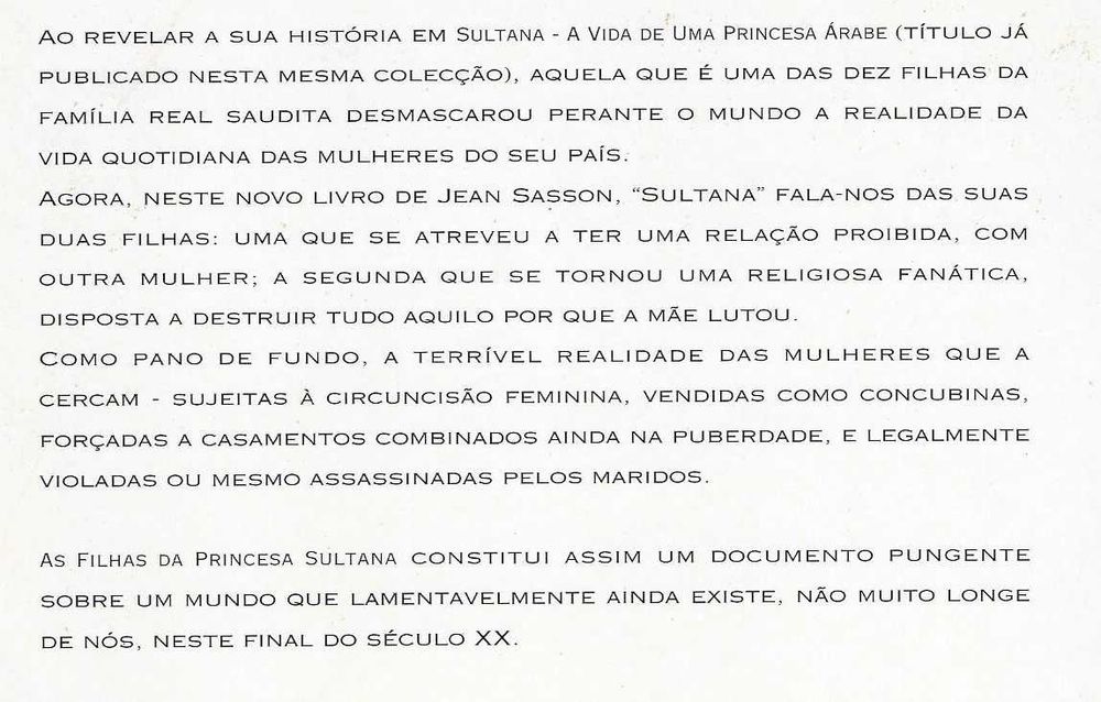 As Filhas da Princesa Sultana, de Jean Sasson