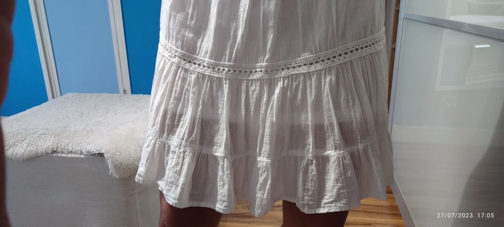 Vestido algodão branco praia