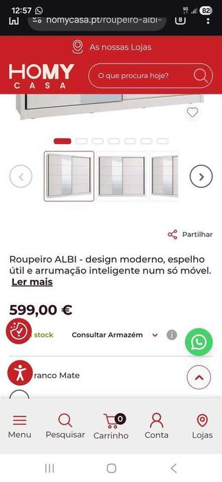 Roupeiro ALBI (245cm) com espelho