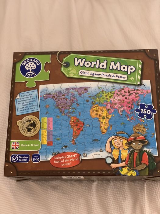 Jogo de tabuleiro - Orchard Toys World Map Puzzle and Poster