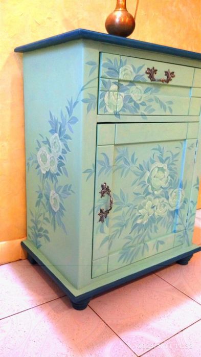Тумбочка антикваріат розпис меблі арт декор редизайн прованс