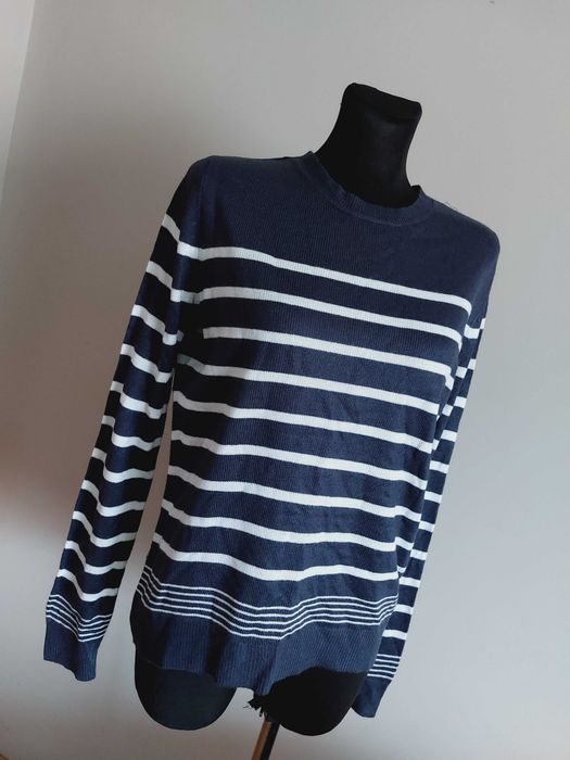 Papaya sweter w paski granatowy biały lekki s m