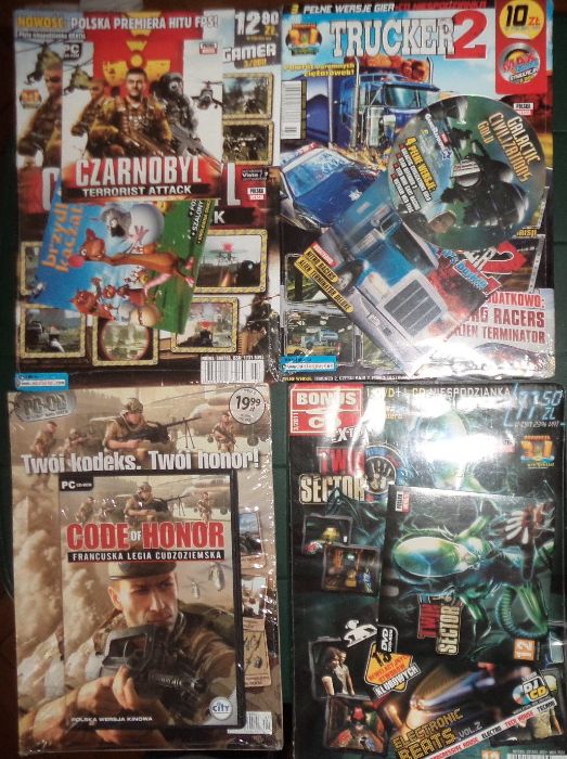 12 retro gry PC CD DVD - BOX format A4, ZAFOLIOWANE, aż 7 płyt !