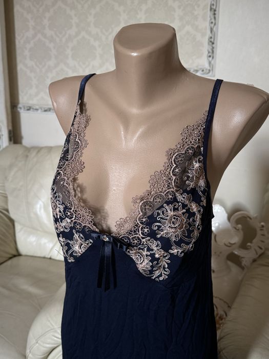 Нічна сорочка трикотажна мережевна кружевная ночная пеньюар